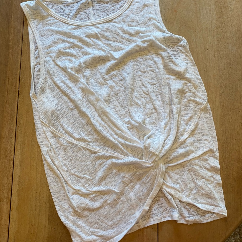 Lululemon White Knot Muscle Tank